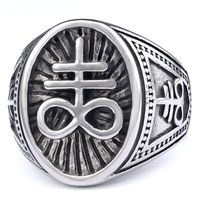 Hip-Hop Streetwear Geometric 304 Stainless Steel Carving Men's Rings main image 3