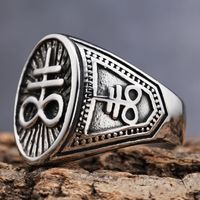 Hip-Hop Streetwear Geometric 304 Stainless Steel Carving Men's Rings main image 6