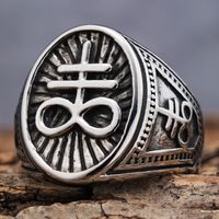 Hip-Hop Streetwear Geometric 304 Stainless Steel Carving Men's Rings main image 8