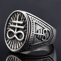 Hip-Hop Streetwear Geometric 304 Stainless Steel Carving Men's Rings main image 10