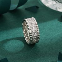 Copper White Gold Plated Basic Simple Style Classic Style Inlay Geometric Zircon Rings sku image 1