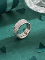 Copper White Gold Plated Basic Simple Style Classic Style Inlay Geometric Zircon Rings main image 2