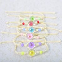 Vintage Style Pastoral Flower Ccb Beads Dried Flower Glass Knitting Women's Bracelets sku image 25