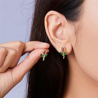 1 Pair Vacation Classic Style Flower Inlay Copper Glass Ear Studs main image 1