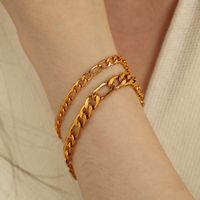 304 Stainless Steel Titanium Steel 18K Gold Plated Modern Style Simple Style Classic Style Solid Color Bracelets main image 1