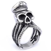 Hip-Hop Streetwear Skull 304 Stainless Steel Men's Rings main image 3