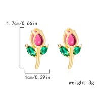 1 Pair Vacation Classic Style Flower Inlay Copper Glass Ear Studs main image 8
