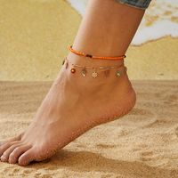 Beach Tropical Daisy Alloy Plastic Wholesale Anklet main image 3