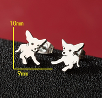 1 Pair Cute Basic Classic Style Dog Lion Cat Polishing Plating 304 Stainless Steel 18K Gold Plated Ear Studs main image 2