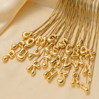 Titanium Steel 18K Gold Plated Hip-Hop Simple Style Plating Letter Pendant Necklace main image 1