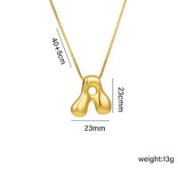 Titanium Steel 18K Gold Plated Hip-Hop Simple Style Plating Letter Pendant Necklace main image 2