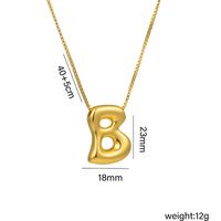 Titanium Steel 18K Gold Plated Hip-Hop Simple Style Plating Letter Pendant Necklace sku image 2