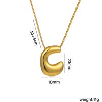 Titanium Steel 18K Gold Plated Hip-Hop Simple Style Plating Letter Pendant Necklace main image 4