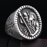 Hip-Hop Streetwear Human 304 Stainless Steel Men's Rings main image 4