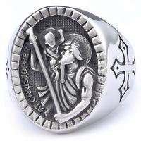 Hip-Hop Streetwear Human 304 Stainless Steel Men's Rings sku image 9