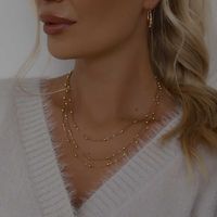 Großhandel Schmuck Elegant Dame Moderner Stil Einfarbig Legierung Überzug Dreilagige Halskette main image 1