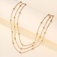 Wholesale Jewelry Elegant Lady Modern Style Solid Color Alloy Plating Three Layer Necklace main image 4