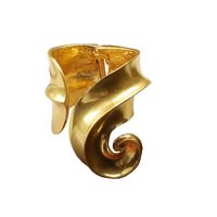 Retro Estilo Barroco De Gran Tamaño Espiral Aleación Cobre Chapado En Oro Plateado Mujeres Brazalete main image 9