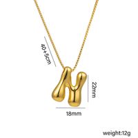 Titanium Steel 18K Gold Plated Hip-Hop Simple Style Plating Letter Pendant Necklace sku image 14