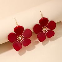 1 Pair Simple Style Classic Style Flower Inlay Arylic Rhinestones Drop Earrings main image 3