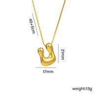 Titanium Steel 18K Gold Plated Hip-Hop Simple Style Plating Letter Pendant Necklace sku image 21