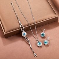 Elegant Lady Geometric Alloy Inlay Artificial Crystal Silver Plated Women's Jewelry Set main image 3