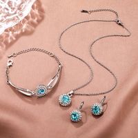 Elegant Lady Geometric Alloy Inlay Artificial Crystal Silver Plated Women's Jewelry Set main image 6