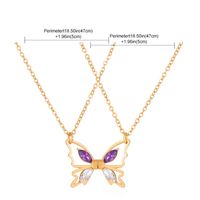 Wholesale Jewelry Vacation Modern Style Sweet Butterfly Alloy Rhinestones Inlay Pendant Necklace main image 8