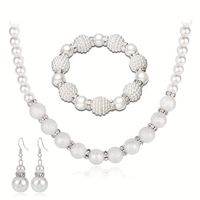 Lässig Luxuriös Braut Geometrisch Künstliche Perle Inlay Künstliche Perlen Frau Schmuck-Set sku image 1