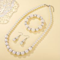 Lässig Luxuriös Braut Geometrisch Künstliche Perle Inlay Künstliche Perlen Frau Schmuck-Set main image 4
