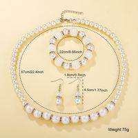 Lässig Luxuriös Braut Geometrisch Künstliche Perle Inlay Künstliche Perlen Frau Schmuck-Set main image 2