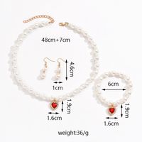 Elegant Einfacher Stil Glänzend Herzform Künstliche Perle Legierung Perlen Inlay Strasssteine Frau Schmuck-Set main image 8