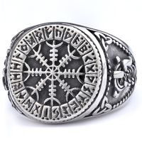 Hip-Hop Streetwear Snowflake 304 Stainless Steel Men's Rings sku image 2