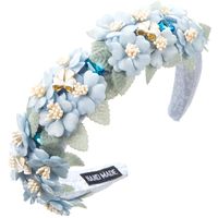 Women's Casual Vacation Classic Style Flower Alloy Sponge Inlay Glass Hair Band sku image 1