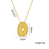 Titanium Steel 18K Gold Plated Simple Style Classic Style Plating Letter Pendant Necklace main image 4