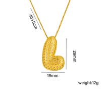 Titanium Steel 18K Gold Plated Simple Style Classic Style Plating Letter Pendant Necklace sku image 11