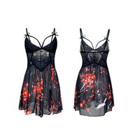 Women's Ditsy Floral Slit Sexy Lingerie Pajamas main image 4