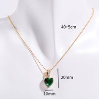 Copper Elegant Lady Inlay Geometric Artificial Pearls Zircon Pendant Necklace sku image 1