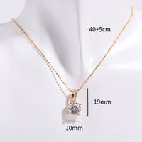 Copper Elegant Lady Inlay Geometric Artificial Pearls Zircon Pendant Necklace sku image 4