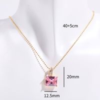 Copper Elegant Lady Inlay Geometric Artificial Pearls Zircon Pendant Necklace sku image 6