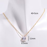 Kupfer Elegant Dame Inlay Geometrisch Künstliche Perlen Zirkon Halskette Mit Anhänger sku image 9