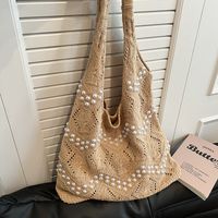 Women's Basic Classic Style Solid Color Knit Shopping Bags main image 3