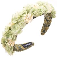Frau Lässig Ferien Klassischer Stil Blume Legierung Tuch Schwamm Inlay Künstliche Perlen Haarband sku image 1