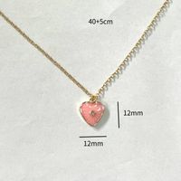 Shell Copper Gold Plated Casual Modern Style Classic Style Plating Inlay Heart Shape Artificial Crystal Earrings Necklace sku image 1