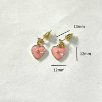 Shell Copper Gold Plated Casual Modern Style Classic Style Plating Inlay Heart Shape Artificial Crystal Earrings Necklace sku image 4