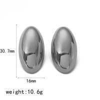 1 Pair IG Style Modern Style Classic Style Oval Polishing Plating 304 Stainless Steel 18K Gold Plated Ear Studs main image 2