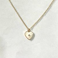 Shell Copper Gold Plated Casual Modern Style Classic Style Plating Inlay Heart Shape Artificial Crystal Earrings Necklace sku image 2