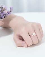 Sterling Silver Elegant Glam Daisy Open Rings main image 3