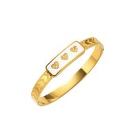 Acero Titanio Chapados en oro de 18k Elegante Lujoso Enchapado Forma De Corazón Brazalete sku image 6