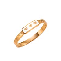 Acero Titanio Chapados en oro de 18k Elegante Lujoso Enchapado Forma De Corazón Brazalete sku image 5